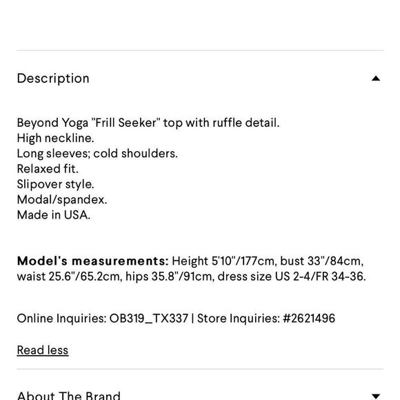 Beyond Yoga NWT Cold Shoulder Ruffle Top XL - Picture 2 of 9